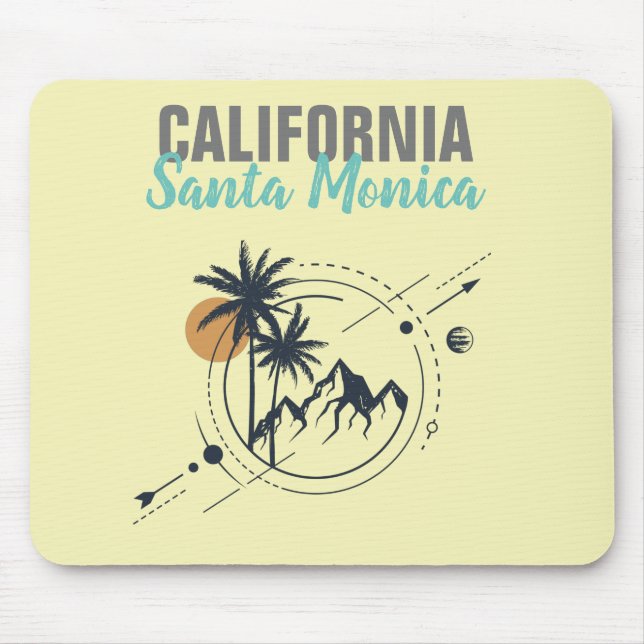 Tapis De Souris Santa Monica Californie Geometric Palms (Devant)