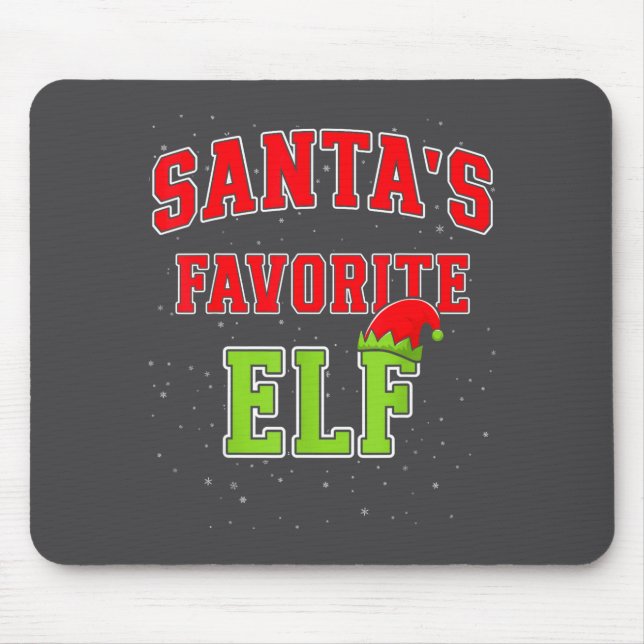 Tapis De Souris Santa's Favorite Elf Christmas Family Matching Gro (Devant)