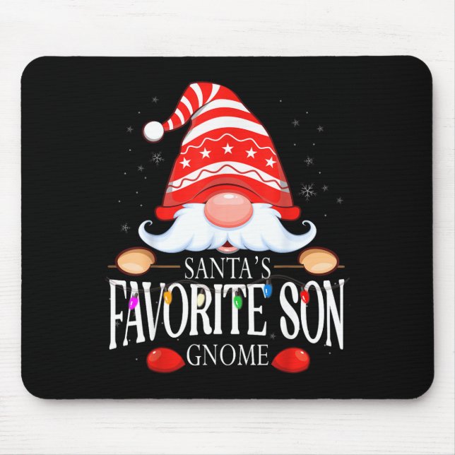 Tapis De Souris Santa's Favorite Son Gnome Matching Christmas Paja (Devant)