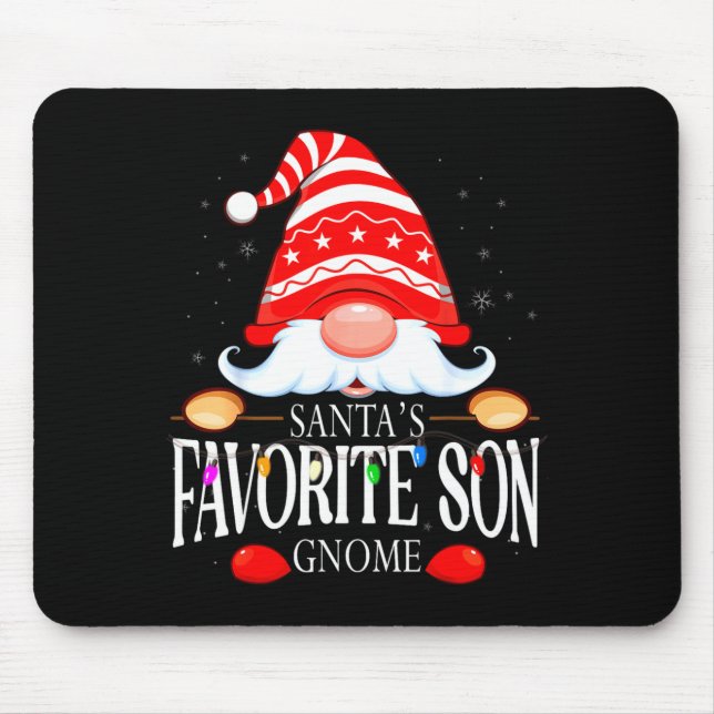 Tapis De Souris Santas Favorite Son Gnome Matching Christmas Paja  (Devant)