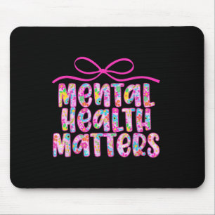 Tapis De Souris Santé Mentale Rétro Floral Coquette 