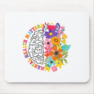 Tapis De Souris Santé mentale S Floral Maladie cérébrale humaine S