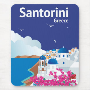 Tapis De Souris Santorini Grèce