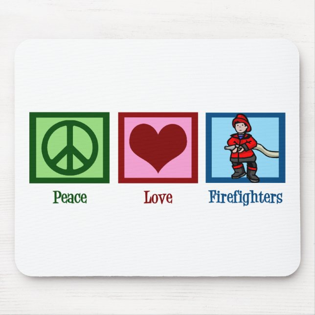 Tapis De Souris Sapeurs-pompiers d'amour de paix (Devant)