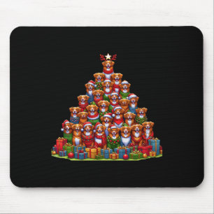 Tapis De Souris Sapin de Noël Retriever de la Nouvelle-Écosse à mu