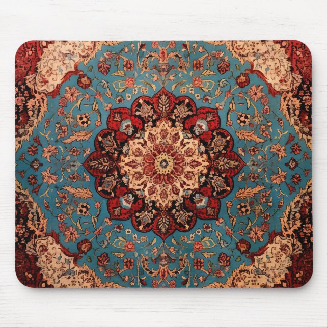 Tapis De Souris Sapphire de tapis oriental persan rouge (Devant)