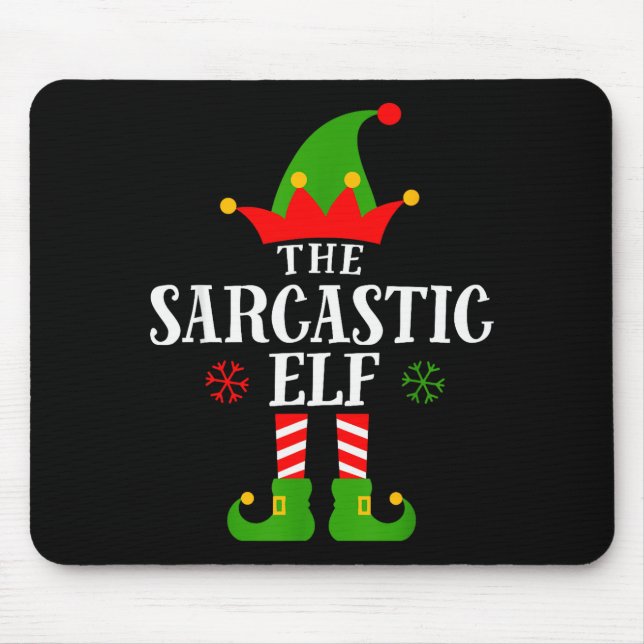 Tapis De Souris Sarcastic Elf Funny Matching Family Group Christma (Devant)