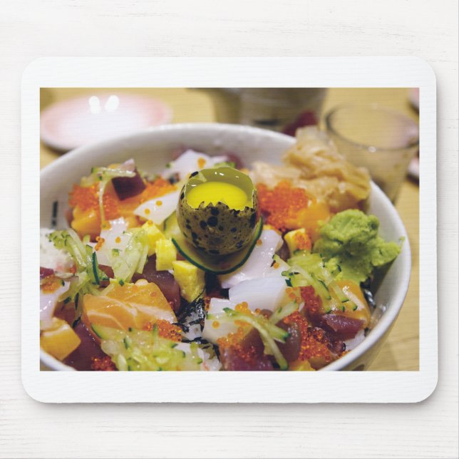 Tapis De Souris Sashimi Thon Saumon Poisson Caviar de fruits de me (Devant)