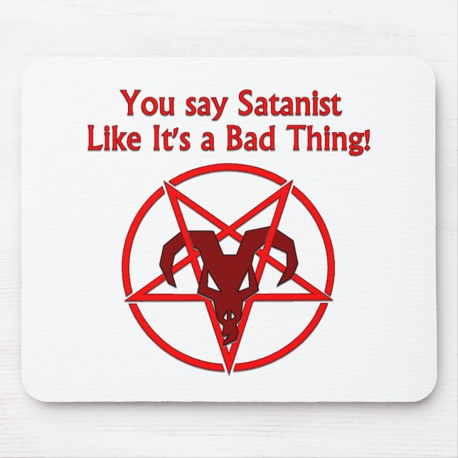 Tapis De Souris Satanist Bad Thing Dark Humour Chèvre Pentacle (Devant)