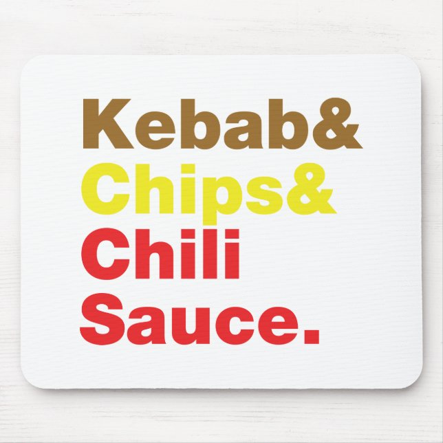 Tapis De Souris Sauce Kebab & Chips & Chili. (Devant)