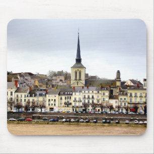 Tapis De Souris Saumur River Bank Scene Souris Mat