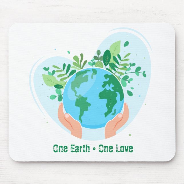 Tapis De Souris Sauvez la planète. Une Terre Un Amour (Devant)