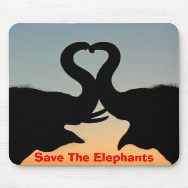Tapis De Souris Sauvez les éléphants (Devant)