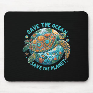 Tapis De Souris Sauvez L'Océan Sauvez La Planète Mignonne Tortue D
