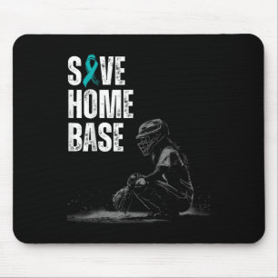 Tapis De Souris Save Home Base Baseball Player Ovarienne Cancer Aw