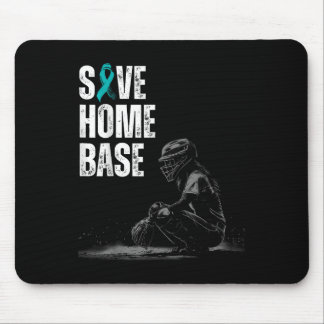 Tapis De Souris Save Home Base Baseball Player Ovarienne Cancer Aw