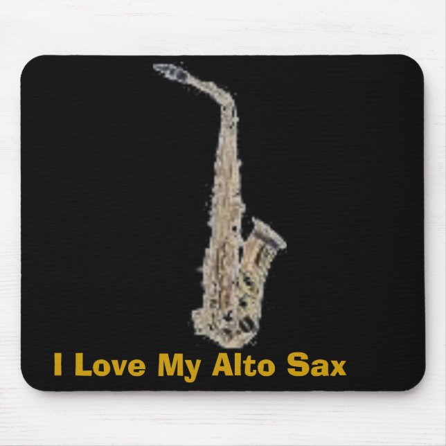 Tapis De Souris saxo, j'aime mon saxo d'alto (Devant)