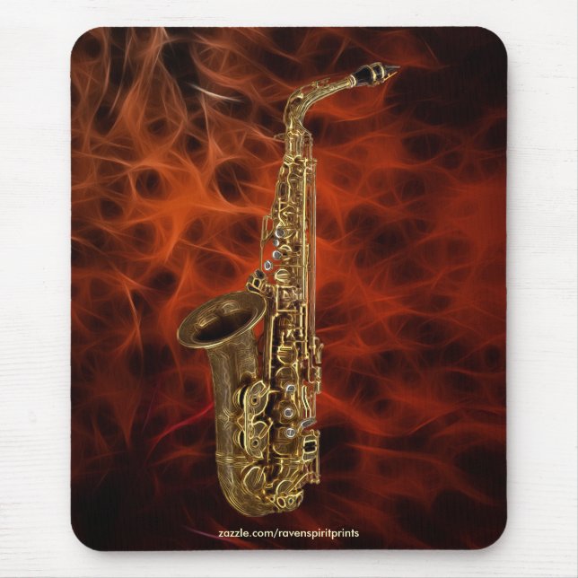 Tapis De Souris SAXOPHONE MUSIQUE AMOUREUX Mousepad (Devant)