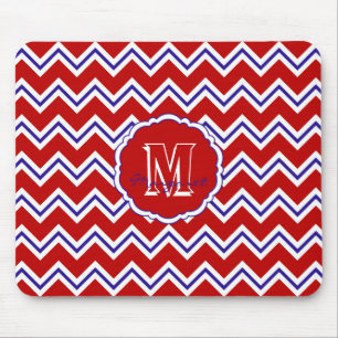 Tapis De Souris SC Chevron Mouse Pad-Rouge, Blanc et Bleu