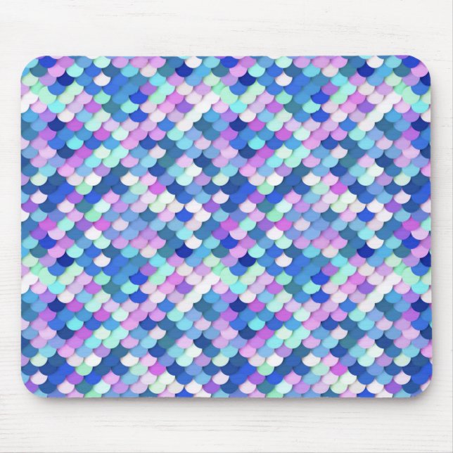 Tapis De Souris "Scales Dragon" - bleu, orchidée et lavande (Devant)