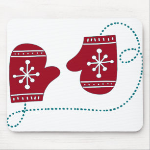 Tapis De Souris Scandia Christmas Moose Angel Bleu Et Rouge Scandi
