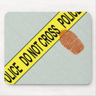 Tapis De Souris Scène de crime policier Mousepad & empreintes digi