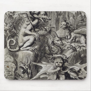 Tapis De Souris Scène de l'enfer, illustration de partie Cha du