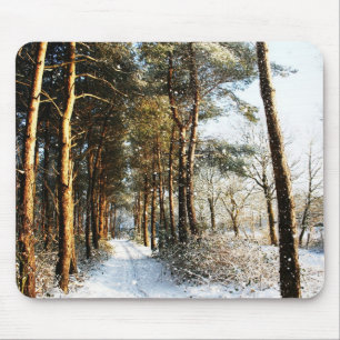 Tapis De Souris Scène de neige de la forêt mpcn