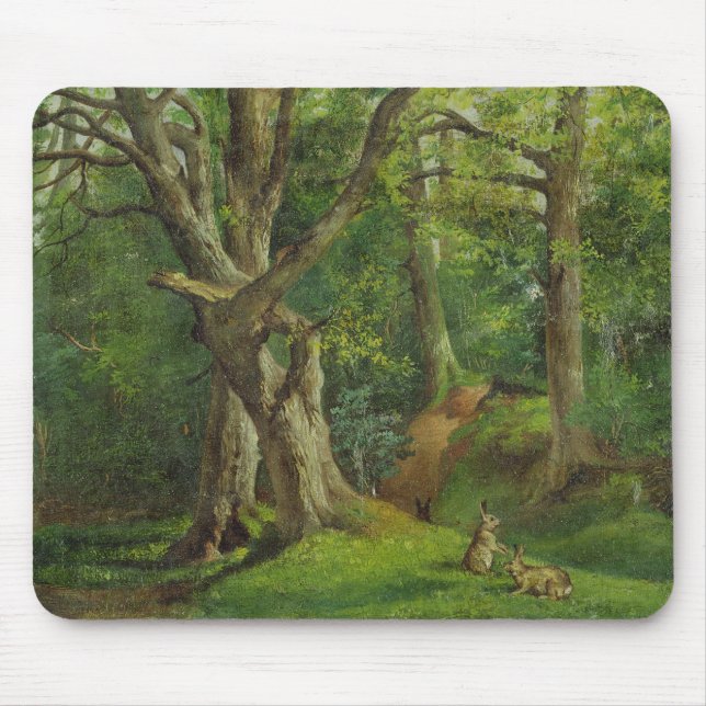Tapis De Souris Scène de région boisée avec des lapins, 1862 (Devant)