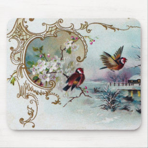 Tapis De Souris Scène d'oiseau