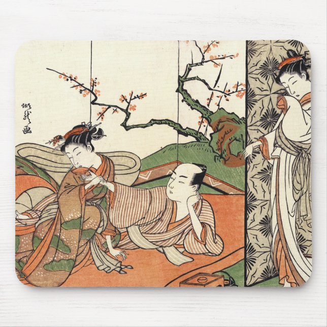 Tapis De Souris Scène japonaise orientale de geishas maiko art (Devant)