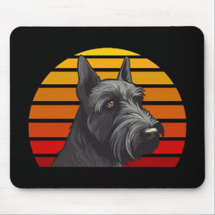 Tapis De Souris Schnauzer Coucher Rétro