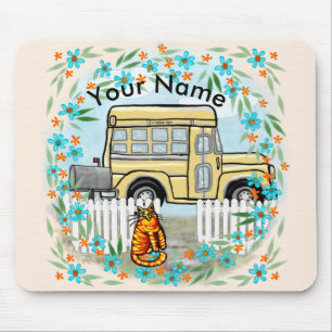 Tapis De Souris School Bus Day custom namev