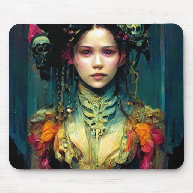 Tapis De Souris Sci-Fi Imaginaire d'oursin arc-en-ciel (Devant)