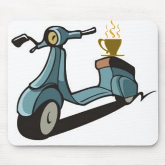 TAPIS DE SOURIS SCOOTER ET CAFÉ MOUSPAD