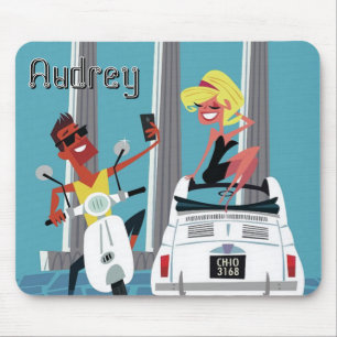 Tapis De Souris Scooter Roman Holiday Fiat. Personnalisé