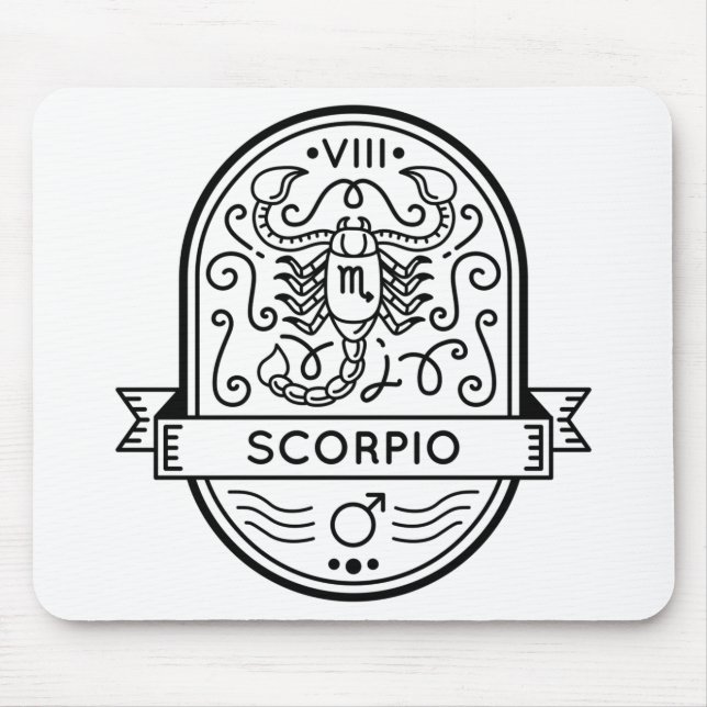 TAPIS DE SOURIS SCORPIO SYMBOLE DE BADGE ZODIAC (Devant)
