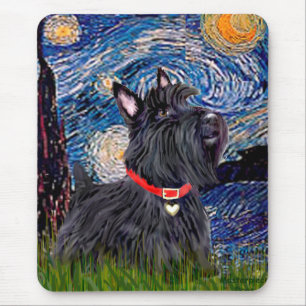 Tapis De Souris Scottish Terrier 6 - Nuit étoilée (verticale)