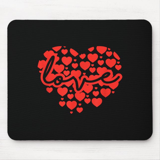 Tapis De Souris Script Love Heart Of Hearts Valentine's Day  (Devant)
