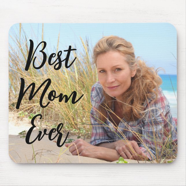 Tapis De Souris Script moderne Meilleure maman Jamais Photo (Devant)