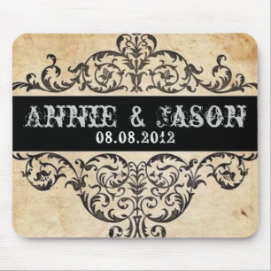 Tapis De Souris Scrolls pays rustique ouest saloon mariage