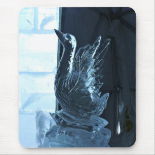 Tapis De Souris Sculpture de glace de cygne, Québec, Canada