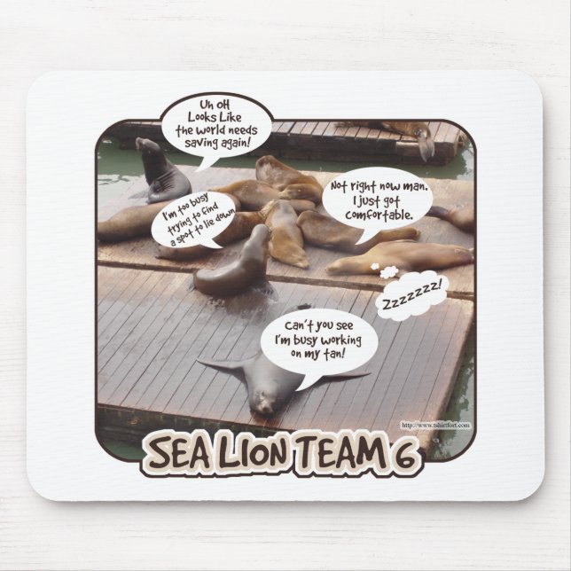 Tapis De Souris Sea Lion Team 6 Funky Ocean Life Parody (Devant)