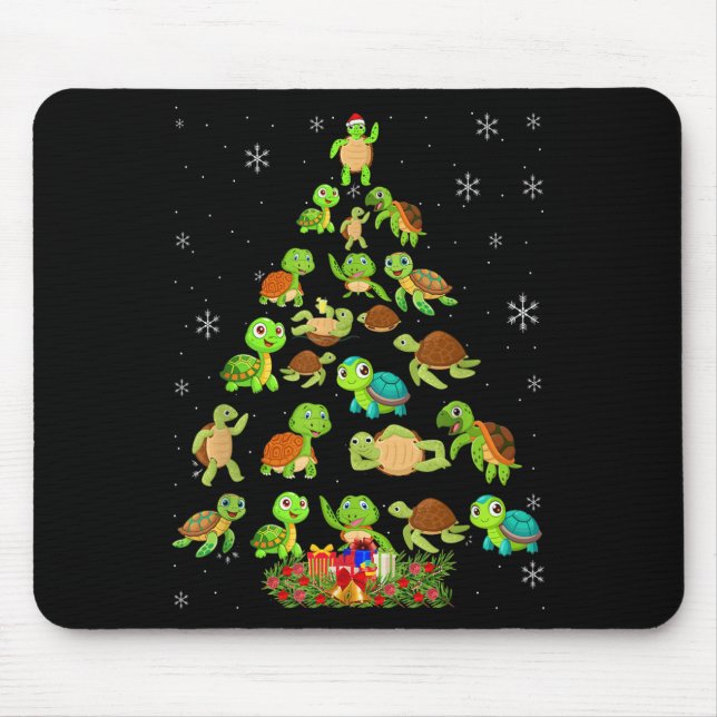Tapis De Souris Sea Turtle Christmas Tree Matching Family Xmas Tre (Devant)