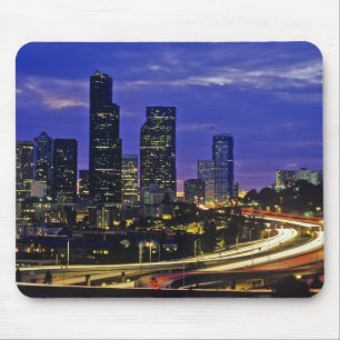 Tapis De Souris Seattle, Washington Skyline la nuit