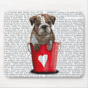Tapis De Souris Seau de bouledogue de rouge d'amour