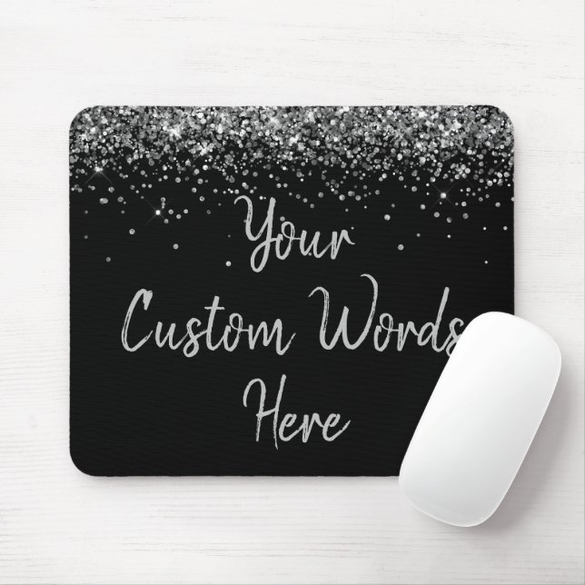 Tapis De Souris Secrétaire d'argent noir personnalisé Cadeau d'ann (Avec souris)