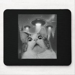 Tapis De Souris Selfie De Chat Avec Ufos