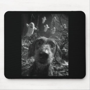 Tapis De Souris Selfie de femme avec des dachshunds avec des fantô