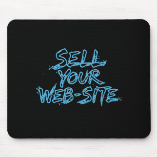 Tapis De Souris Sell Your Website Blue Tech Typography